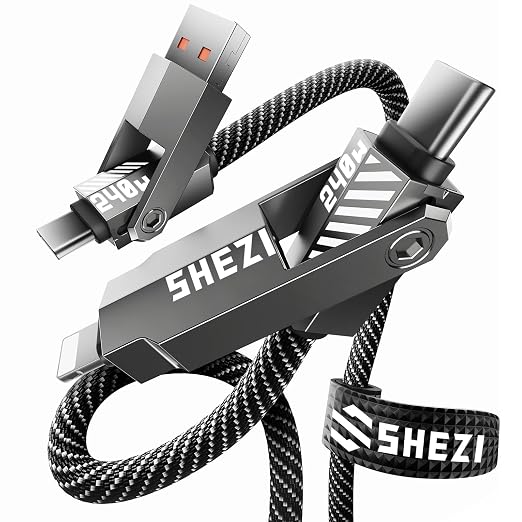 SHEZI Nylon Braided 4 in 1 USB C Cable 240W 5FT Compatible by SHEZI
