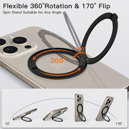 COOLQO 1Pc 360 Spin Cell Grip Ring Phone Stand Magnetic Holders - Image 3