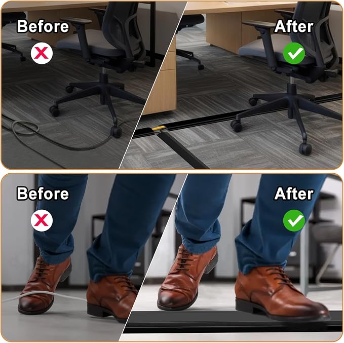10 ft Cord Covers for Wires on Floor, Heavy Duty PVC Duct Floor Cord Cover - Image 3