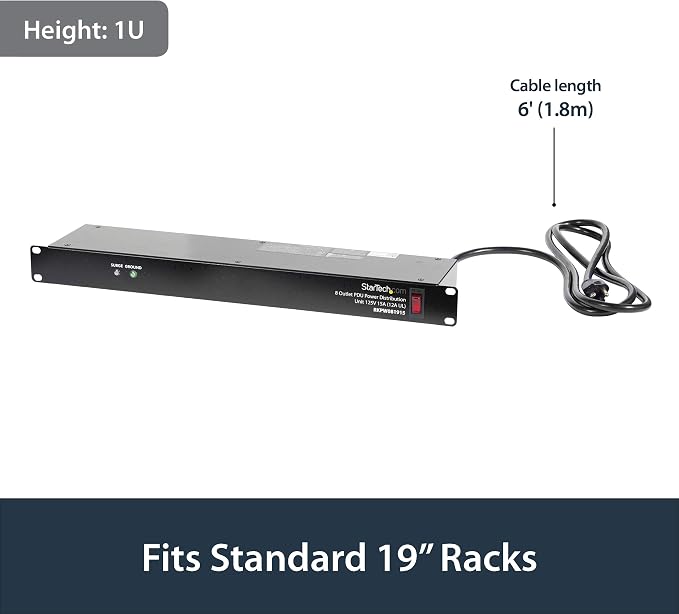 StarTech Wall Mount Rack with Shelf and Power Strip - Image 6