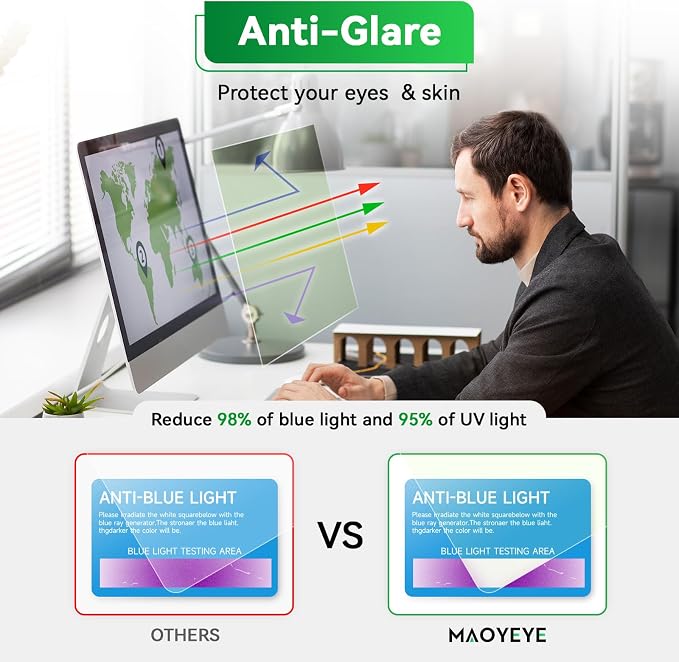 Magnetic 24 Inch Computer Anti Blue Light Screen Protector - Image 4