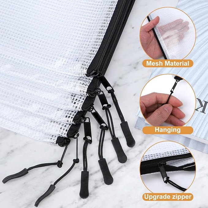 24pcs Mesh Zipper Pouch Puzzle Storage Bags A3 17x12 Inches Large File Bags - Image 3