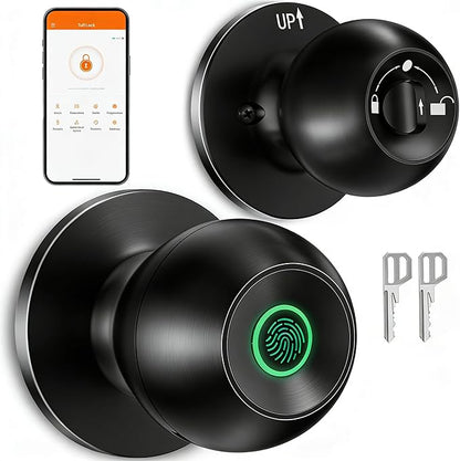 Smart Door Knob, Fingerprint Door Knob, Biometric Smart Door Lock by EUERTE