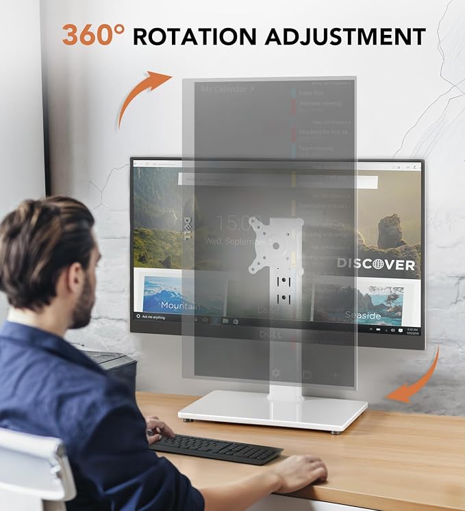 Single LCD Computer Monitor Free-Standing Desk Stand Riser - Image 4