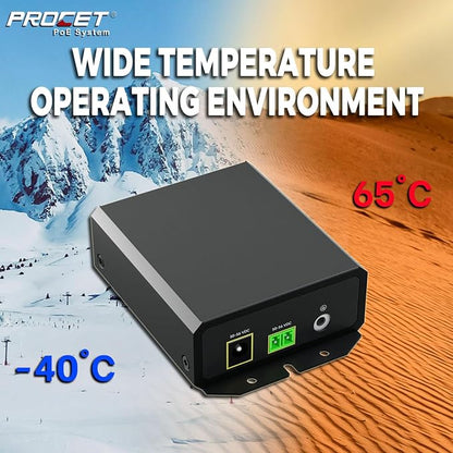 PROCET Gigabit PoE++ Injector 90W, IEEE802.3 af/at/bt Compliant 10/100/1000Mbps - Image 6