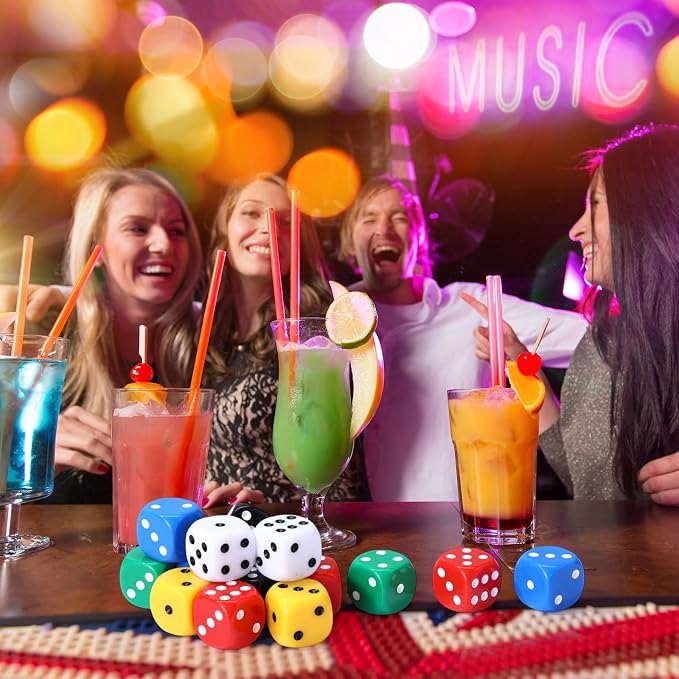 18 Pcs Casino Theme Party Dice Large Opaque Jumbo Acrylic D6 Dice - Image 3