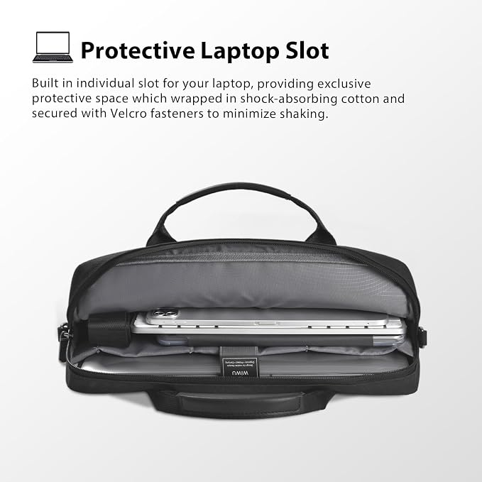 WIWU 14 Inch Laptop Bag for Men Women, Water-Resistant Laptop Case - Image 4