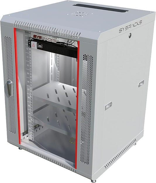 15U Wall Mount Server Rack Cabinet, 19 Inch Network and AV Enclosure, 24 Inch by SYSRACKS