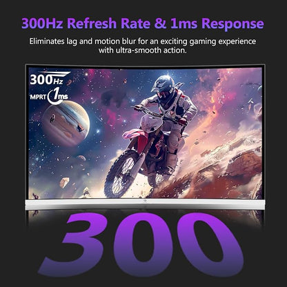 Z Z-EDGE 27 inch Curved Gaming Monitor, FHD 1080P 300Hz 240Hz Computer Monitor - Image 2