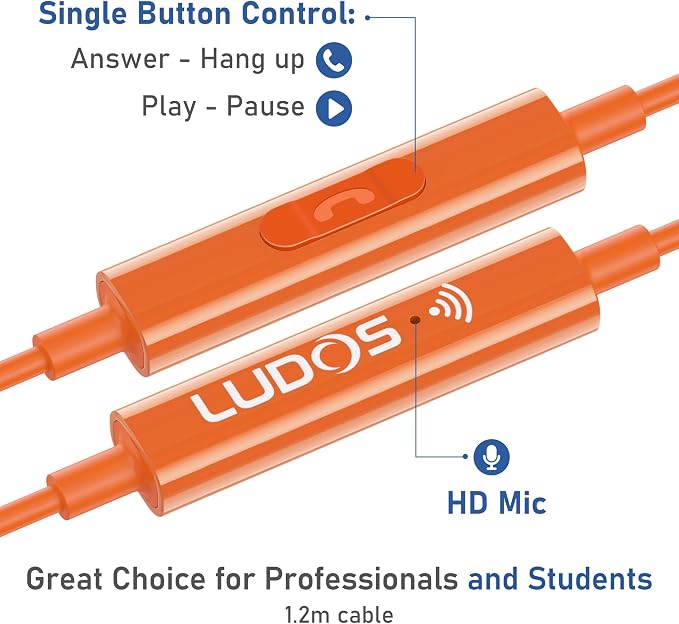 LUDOS OMNITONE Wired Earbuds in-Ear Headphones, 5 Years Warranty, Earphones - Image 3