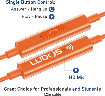 LUDOS OMNITONE Wired Earbuds in-Ear Headphones, 5 Years Warranty, Earphones - Image 3