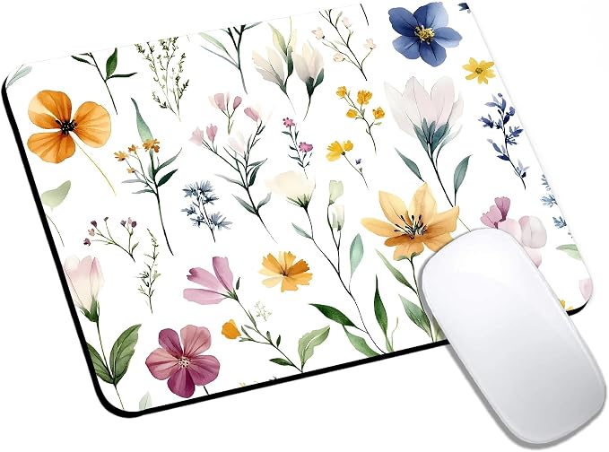 Mouse Pad, Cute Wildflowers Flowers Mouse Pads by HUOCAIREN