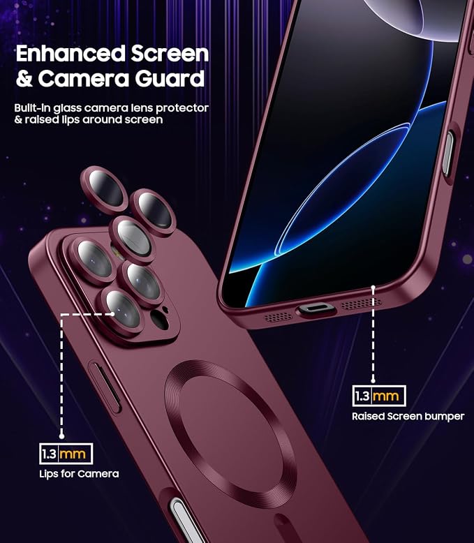 Magnetic for iPhone 16 Pro Max Case Slim Soft Silicone Bumper Shockproof - Image 4