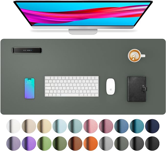 Aothia Leather Desk Pad Protector, Office Desk Mat, Large Mouse Pad, Non-Slip by Aothia