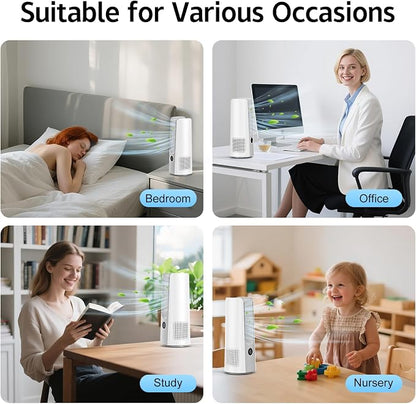 Desk Fan, 13 Inch Portable Bladeless Fan, Small Quiet Table Fan - Image 9