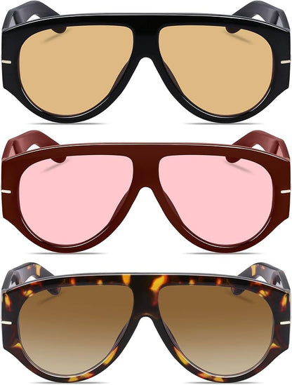 Oversized Retro Aviator Sunglasses - Image 2