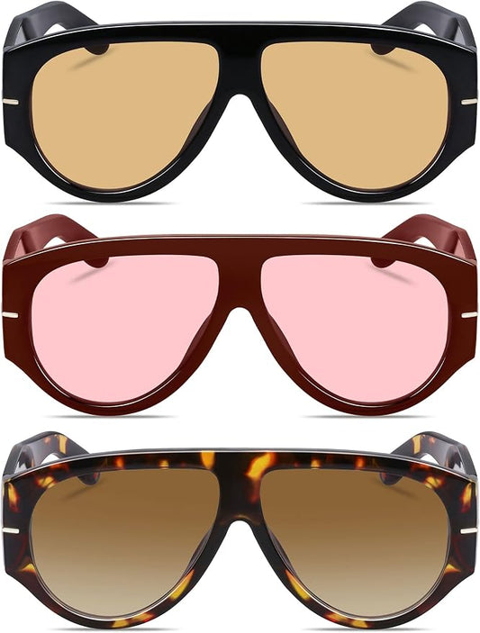 Oversized Retro Aviator Sunglasses - Image 2