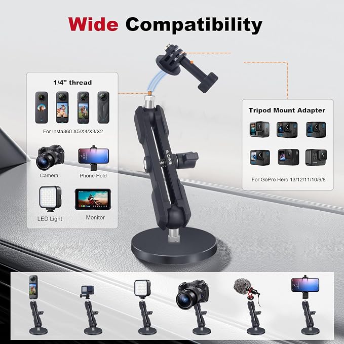 Magnetic Camera Mount for Action Camera, 12 Strong Magnet Base - Image 3