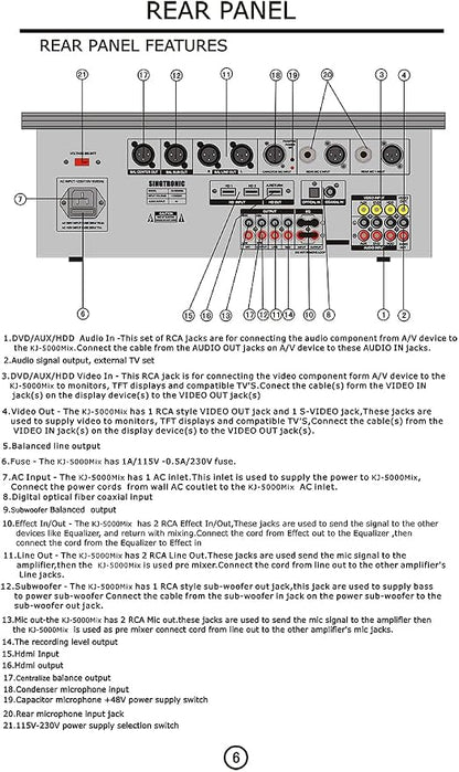 Singtronic KJ-5000Mix Professional Karaoke Console Mixer | HDMI ARC, USB - Image 7