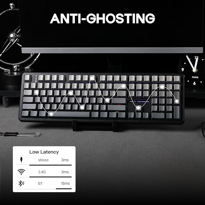 EPOMAKER Aula F108 Wireless Gaming Keyboard, Full Size Mechanical Keyboard - Image 4