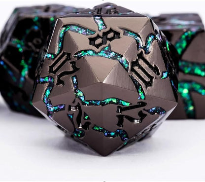 DND Crack Stripe Dice, Metallic Glitter Dice Set - Image 2