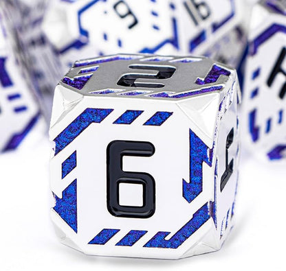 Metal DND Sci-fi Dice Set 7PCS Stripe Polyhedral Dice - Image 3