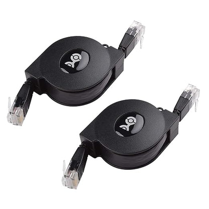 Cable Matters 2-Pack Retractable Ethernet Cable 3ft Supporting 10/100/1000 Mbps by CableMatters