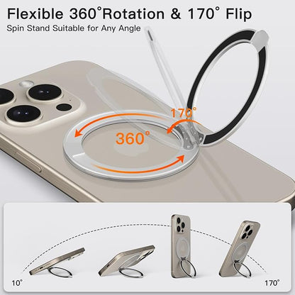 COOLQO 4Pcs 360 Spin Cell Grip Ring Phone Stand Magnetic Holders - Image 3