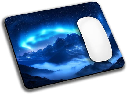 Blue Aurora Mountains Mouse Pads by EASTSMOOTH