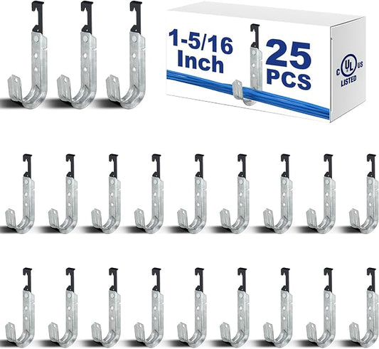 Zonon 25 Pcs J Hooks for Hanging Metal J Hook Hangers Cable Support by Zonon