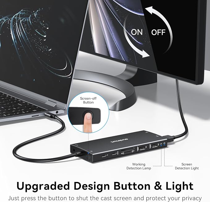 USB C Hub USB C Docking Station Dual Monitor 4K@60Hz+DP 8K@30Hz - Image 3