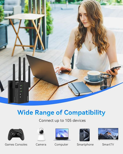 1200Mbps Dual Band 5GHz/2.4GHz WiFi Extender, WiFi Extender Signal Booster - Image 4