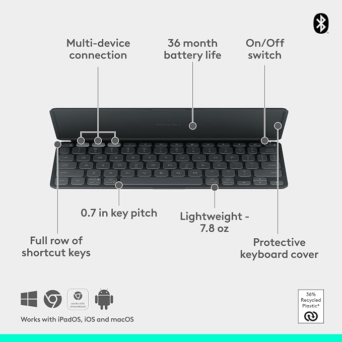Logitech Keys-to-GO 2 Portable Bluetooth Tablet Keyboard - Image 6