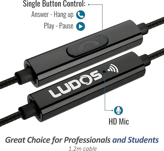 Ludos Clamor Wired Earbuds in-Ear Headphones, 5 Years Warranty, Earphones - Image 2