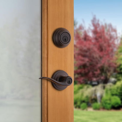 Kwikset 991 Tustin Entry Lever and Single Cylinder Deadbolt Combo Pack - Image 2