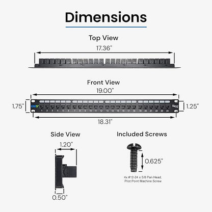 ICC CAT6 Feed-Through Patch Panel, 24 Port, 1U Rackmount, RJ45 Ethernet Patch - Image 8