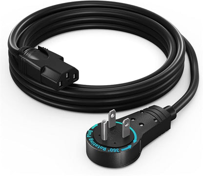 Maximm Monitor Computer Power Cord 5 Ft Flat Plug 360° Rotating PC Cable 3 by MaximmCable
