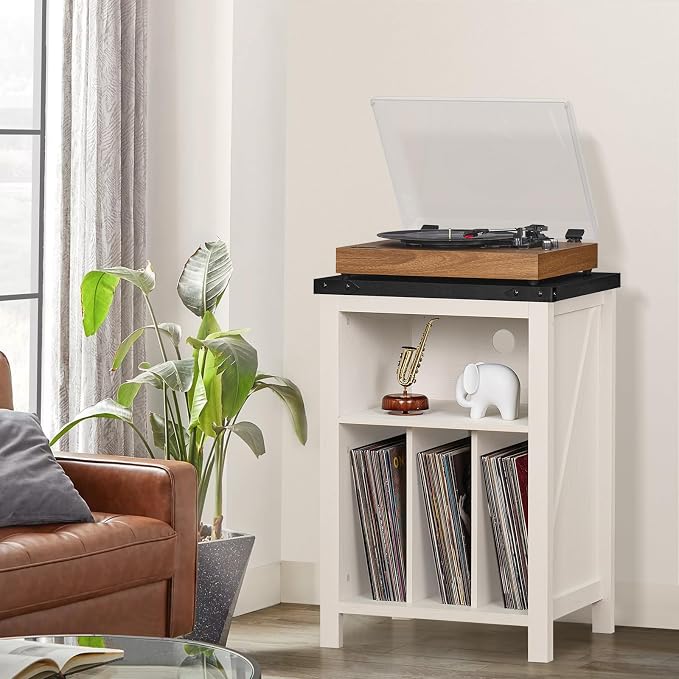 Record Player Stand with Vinyl Record Storage Holds up to 160 Albums, Large - Image 5