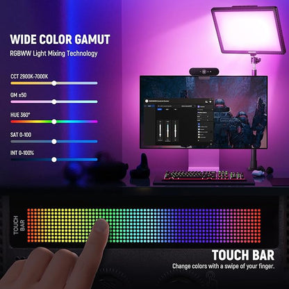 NEEWER GL1C RGB 15.5" Key Light, 48W Edge Lit Soft LED Video Panel Streaming - Image 4