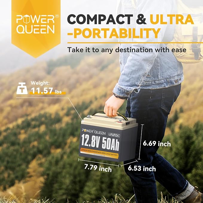 Power Queen 12.8V 50Ah LiFePO4 Battery - Image 5