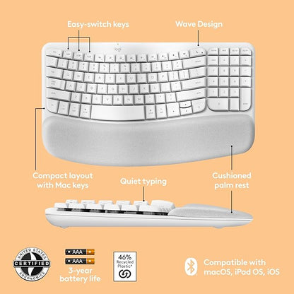 Logitech Wave Keys for Mac, Wireless Ergonomic Keyboard - Image 6