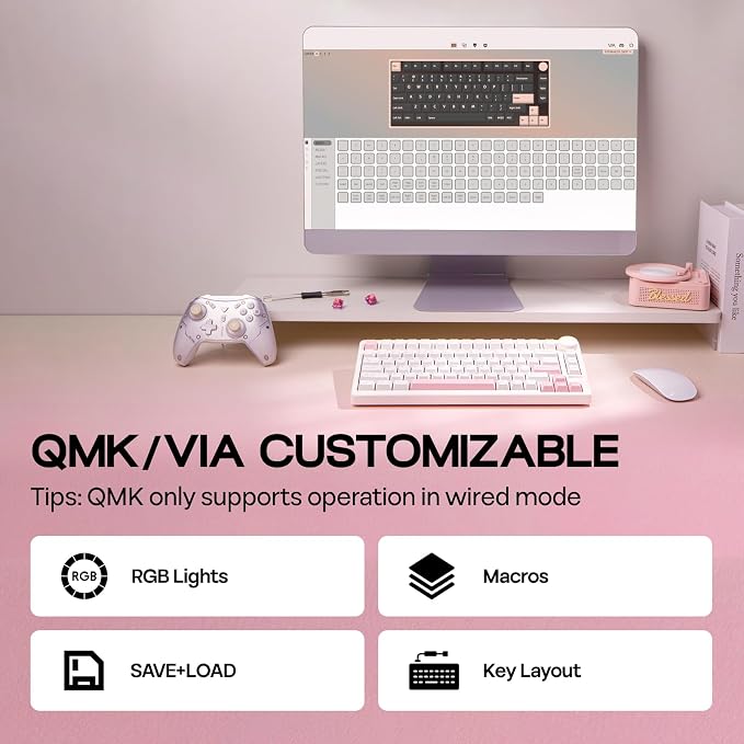 EPOMAKER QK81 75% Wireless Mechanical Gaming Keyboard, QMK/VIA Programmable and - Image 5