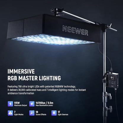NEEWER 115W Flexible LED Video Light, Studio RGB Panel Light Mat Kit - Image 3
