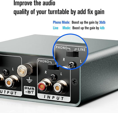 Bluetooth Phono Turntable Preamp, Phonograph Preamplifier - Image 5