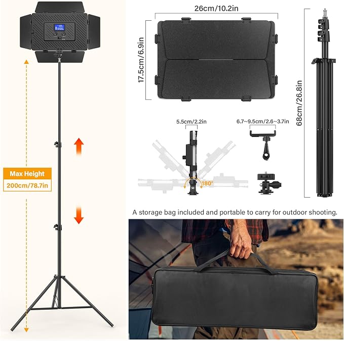 2 Pack Led Video Light Panel Light - Image 6