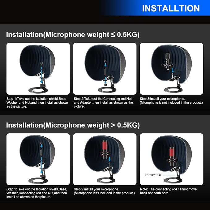 Microphone Isolation Shield, Aokeo 2024 Professional Recording Studio Equipment - Image 5