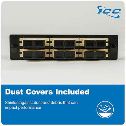ICC SC-SC Fiber Optic Adapter Panel, LGX Compatible, 12 Fibers, Push Fasteners - Image 6