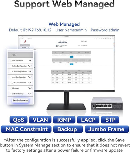 6-Port 2.5G Web Managed Ethernet Switch, VLAN/QoS/STP/IGMP/LACP Supported - Image 6
