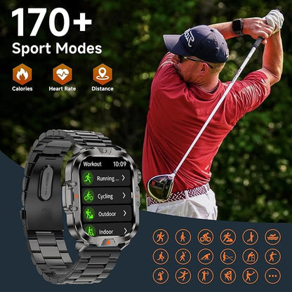 Smart Watch for Men Military Answer/Make Call 2.01″ Display 170+ Sports Modes - Image 7
