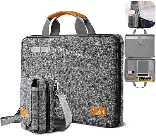 Laptop Case 15.6 Inch Briefcase Military-Grade Protection by ZinMark